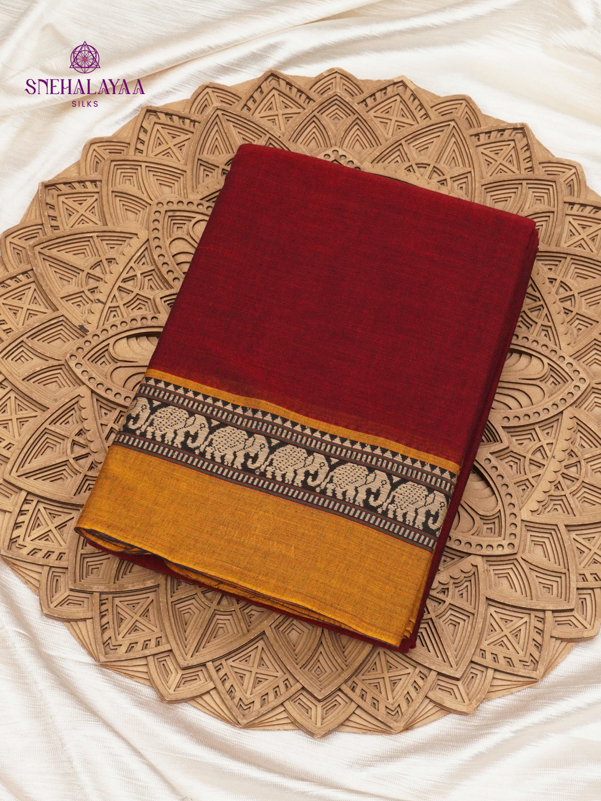 Maroon Narayanpet Cotton Saree