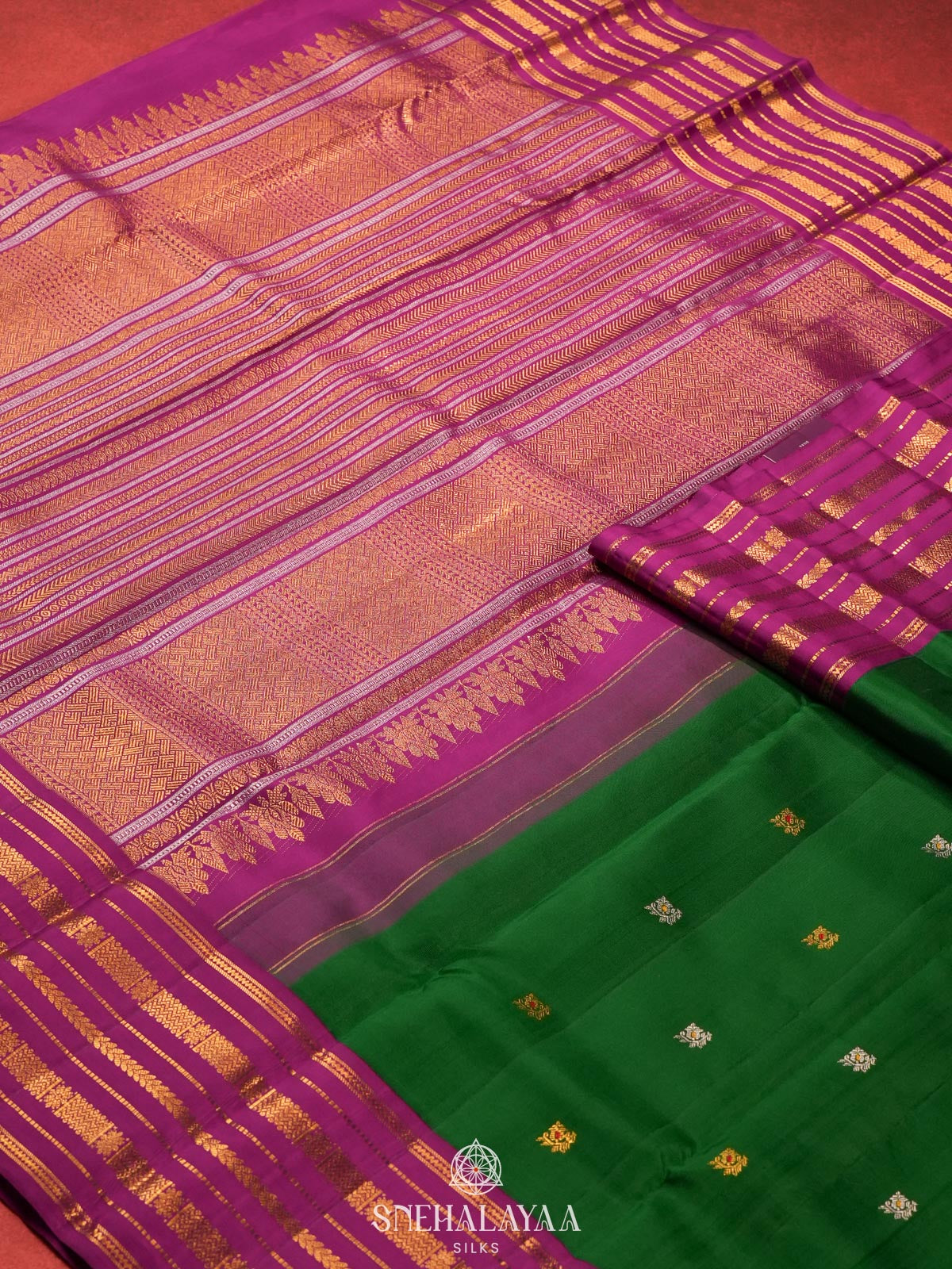 Emerald Green Kanjivaram Silk Saree