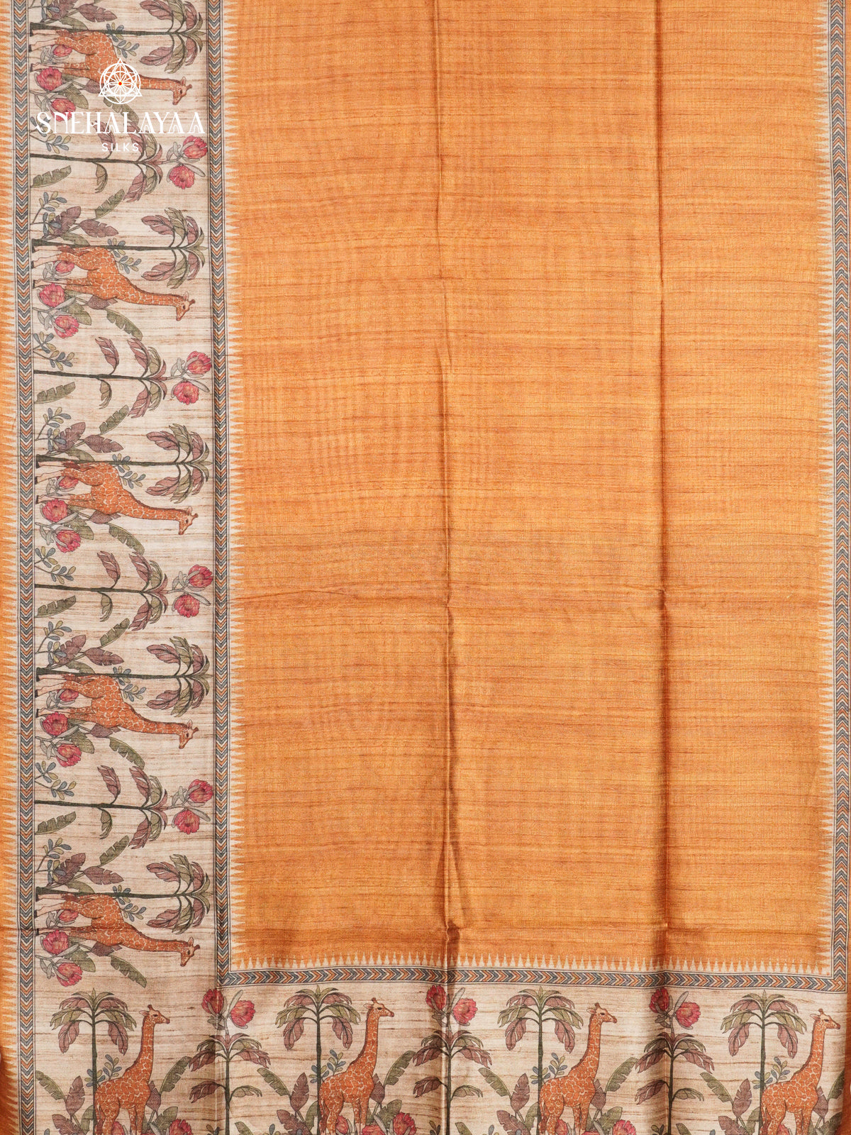 Orange Tussar Saree