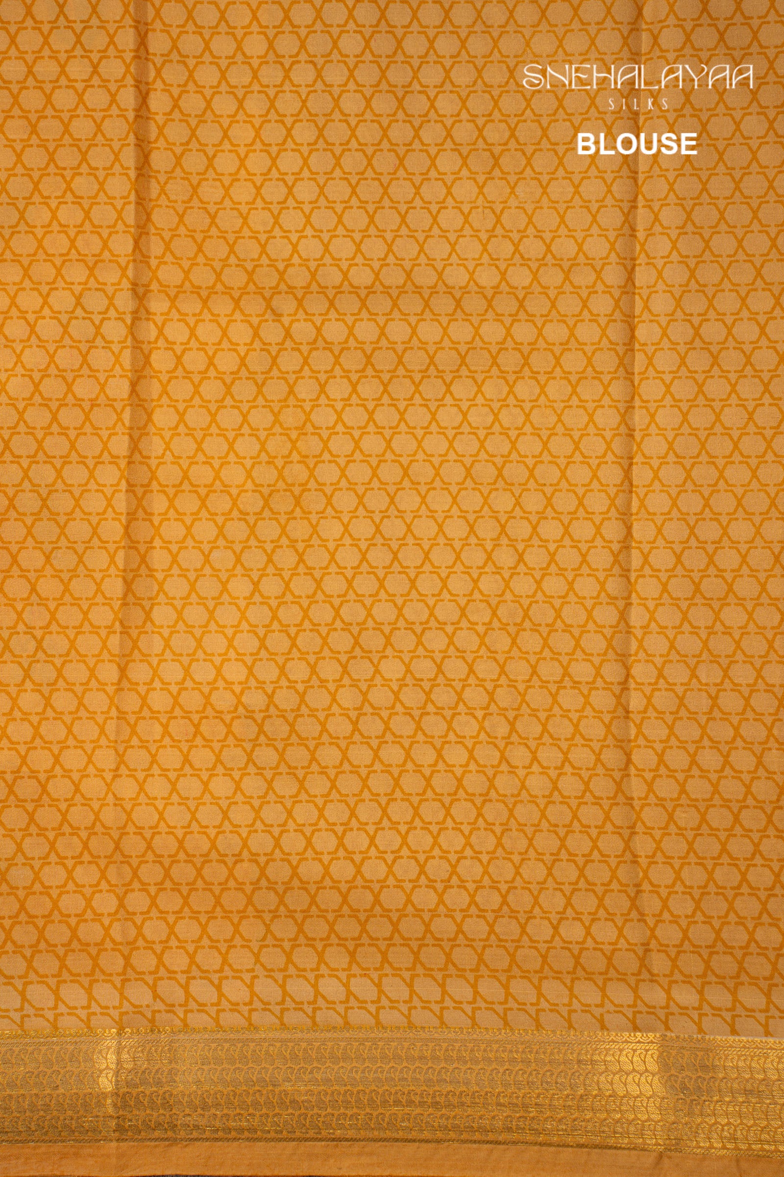 Yellow Printed Mysore Silk Saree