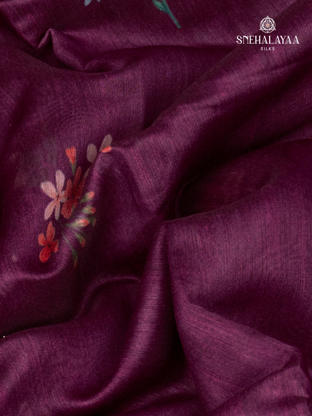 Plum Linen Saree