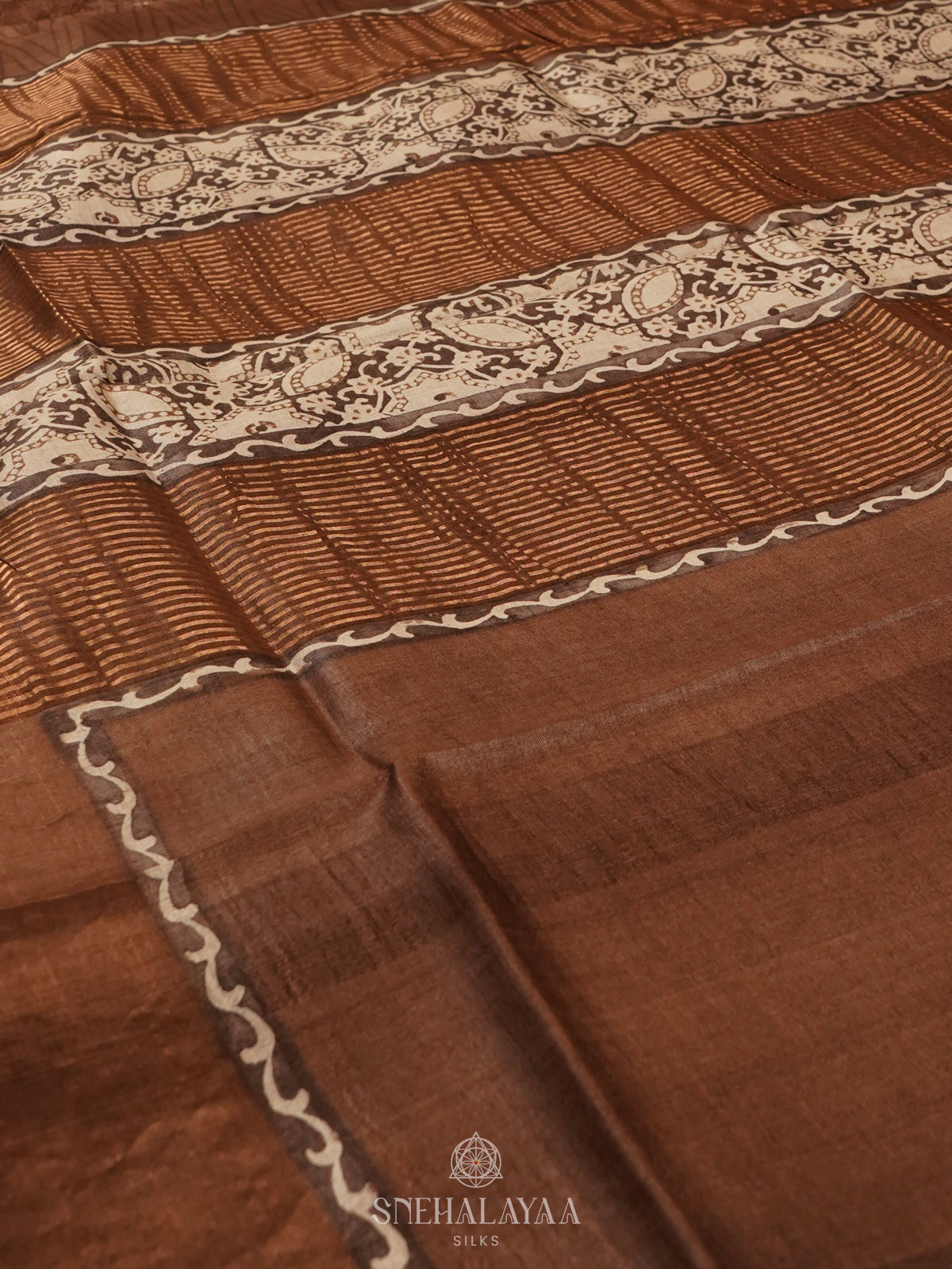 Brown Tussar Saree