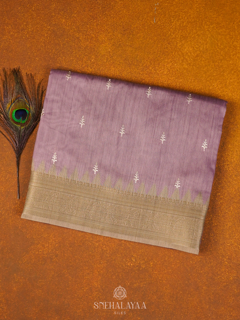 Pale Pink Munga Tussar Saree