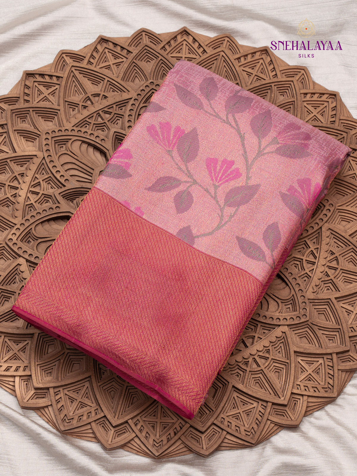 Peach Pink Kanjivaram Silk Saree