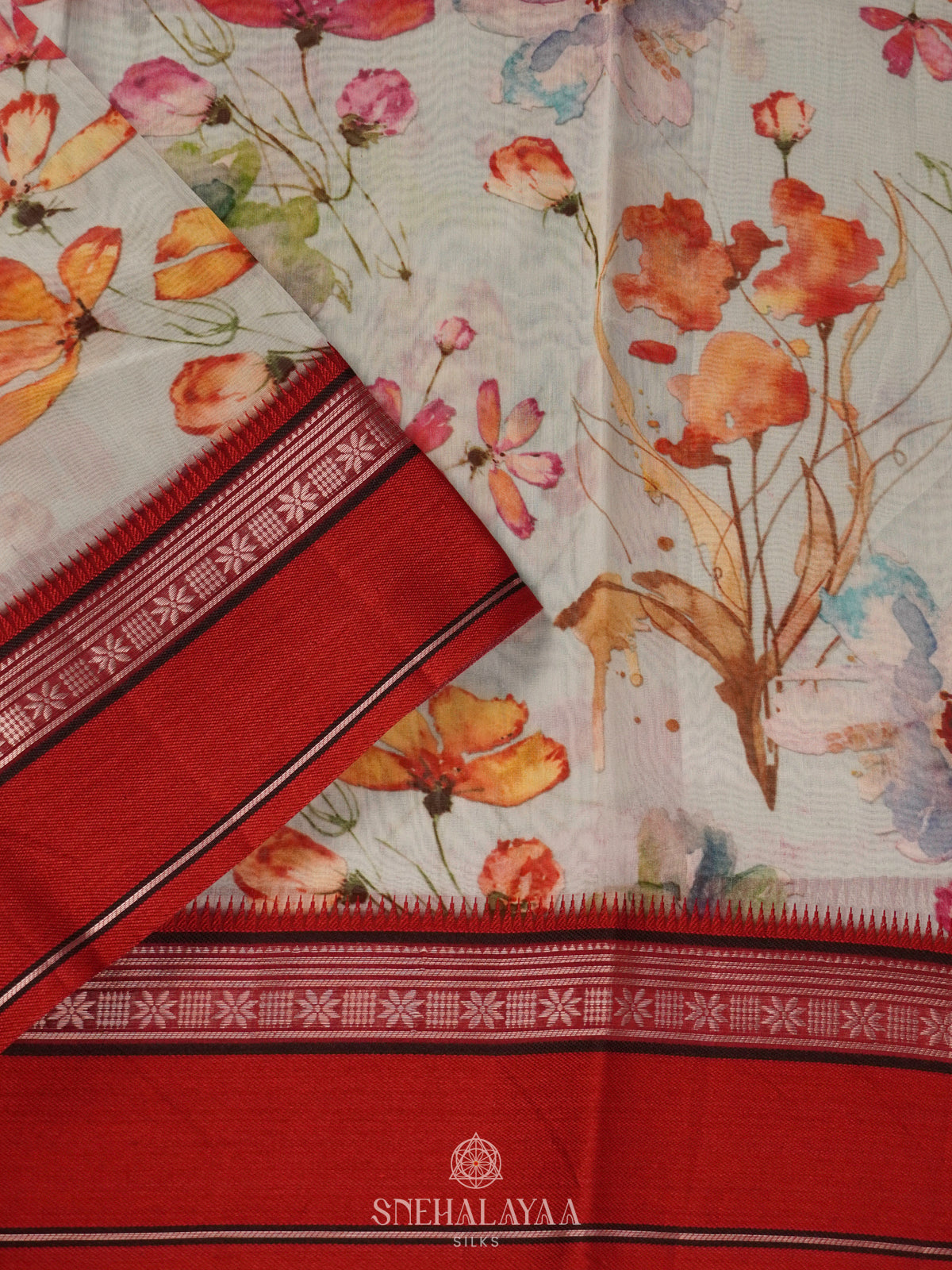 Off White Chanderi Saree