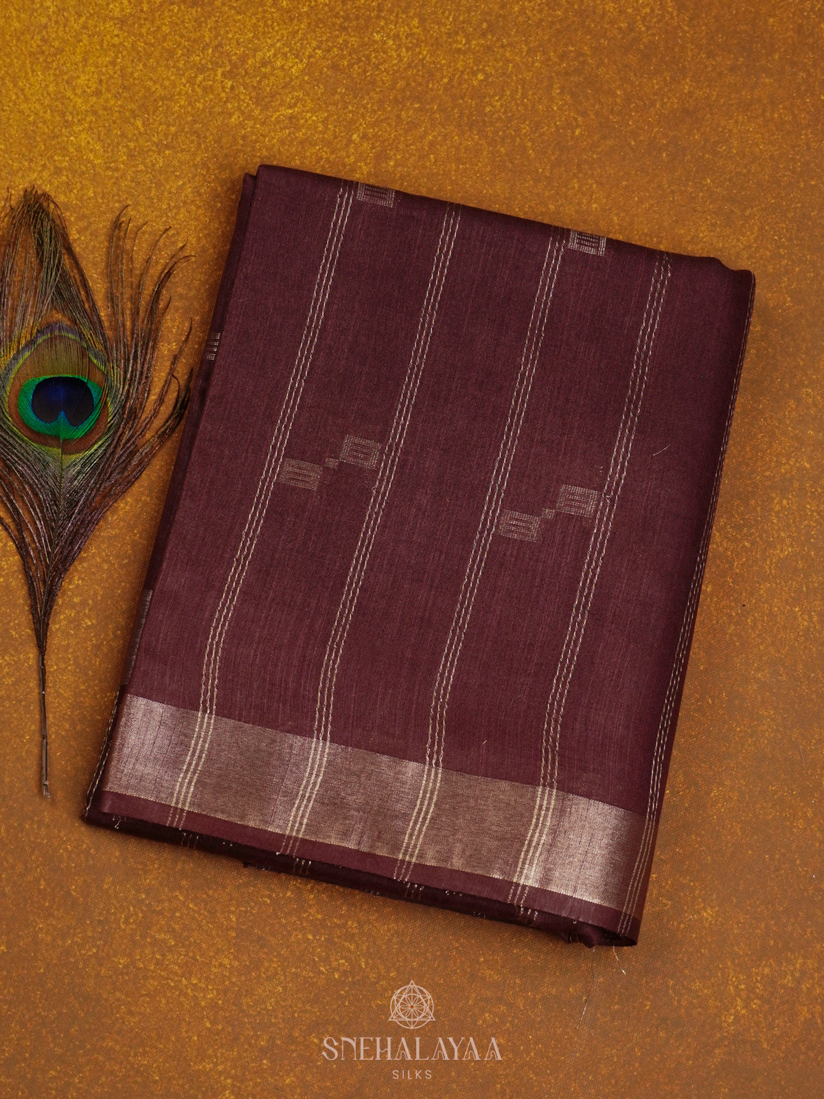 Plum Bamboo Silk Saree