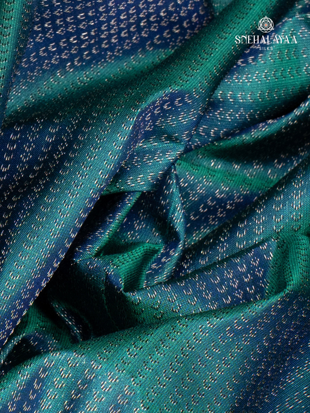 Teal Blue Kanjivaram Silk Saree