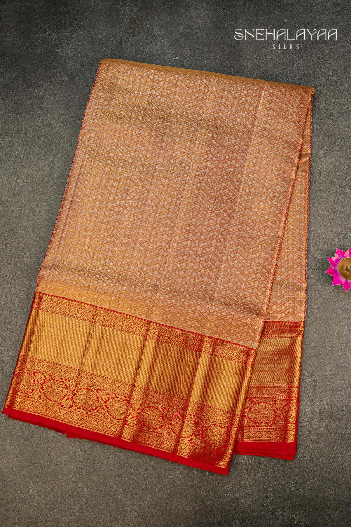 Red and Gold Kancheevaram Wedding Silk Saree