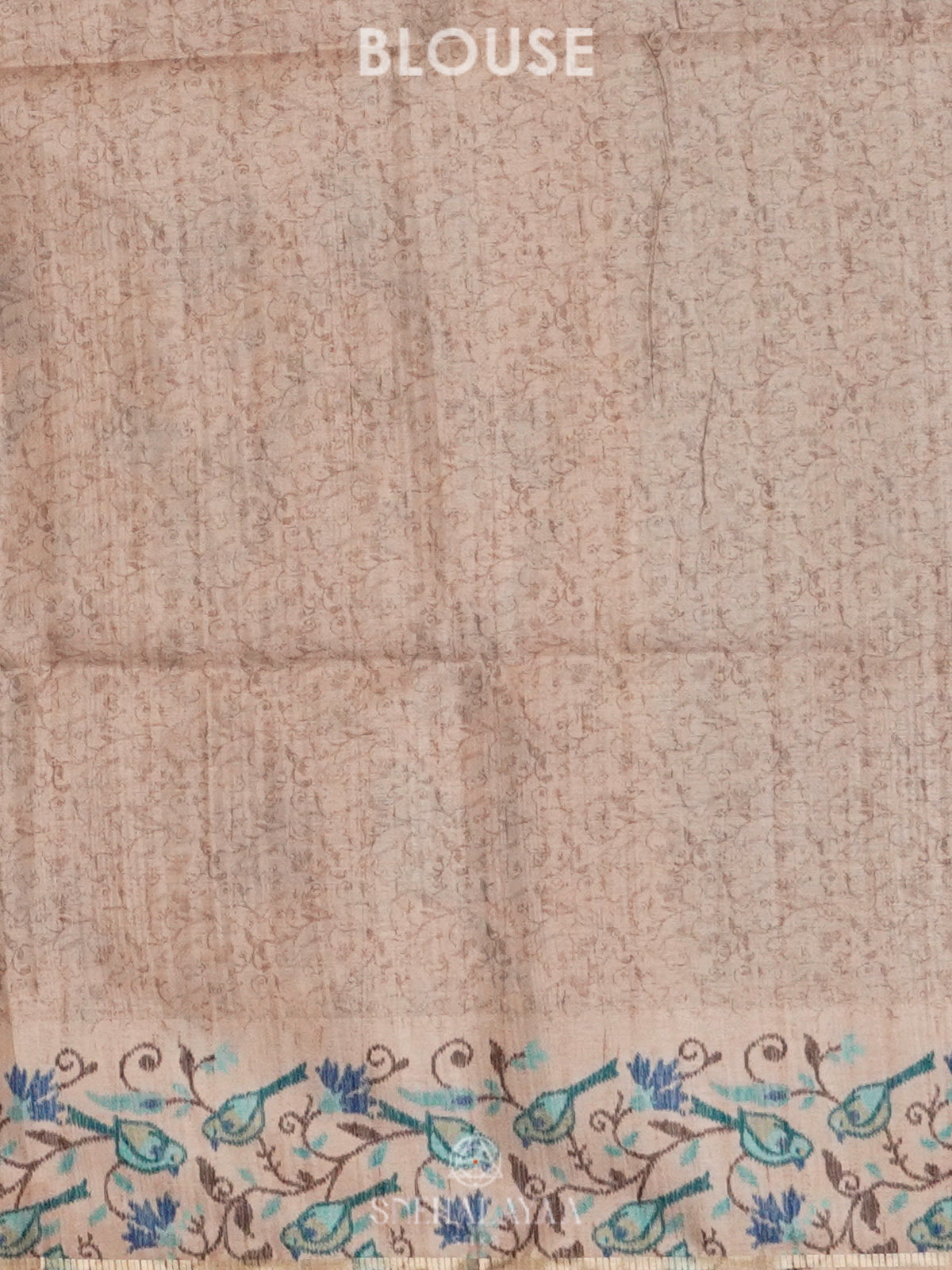 Peacock Blue Tussar Saree