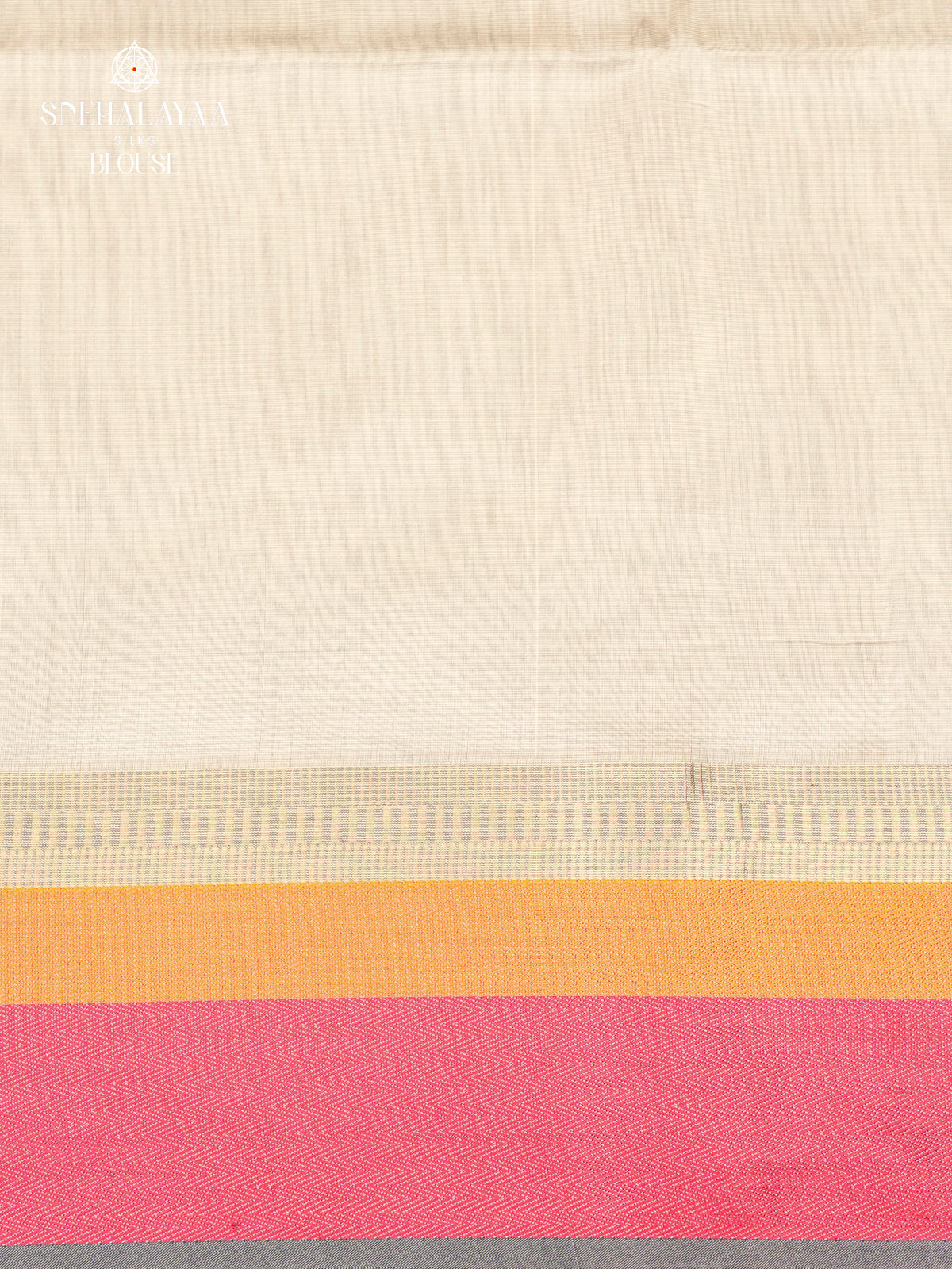 White Maheshwari Silk Cotton Saree