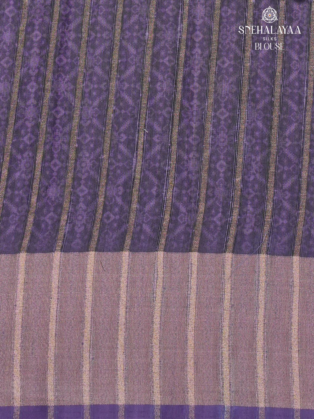 Purple Printed Tussar Saree