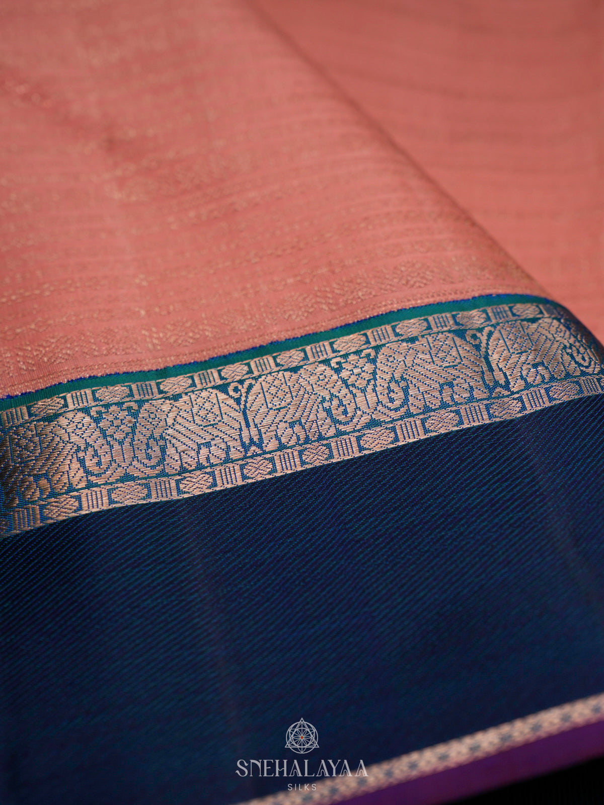 Peach Kanjivaram Silk Saree