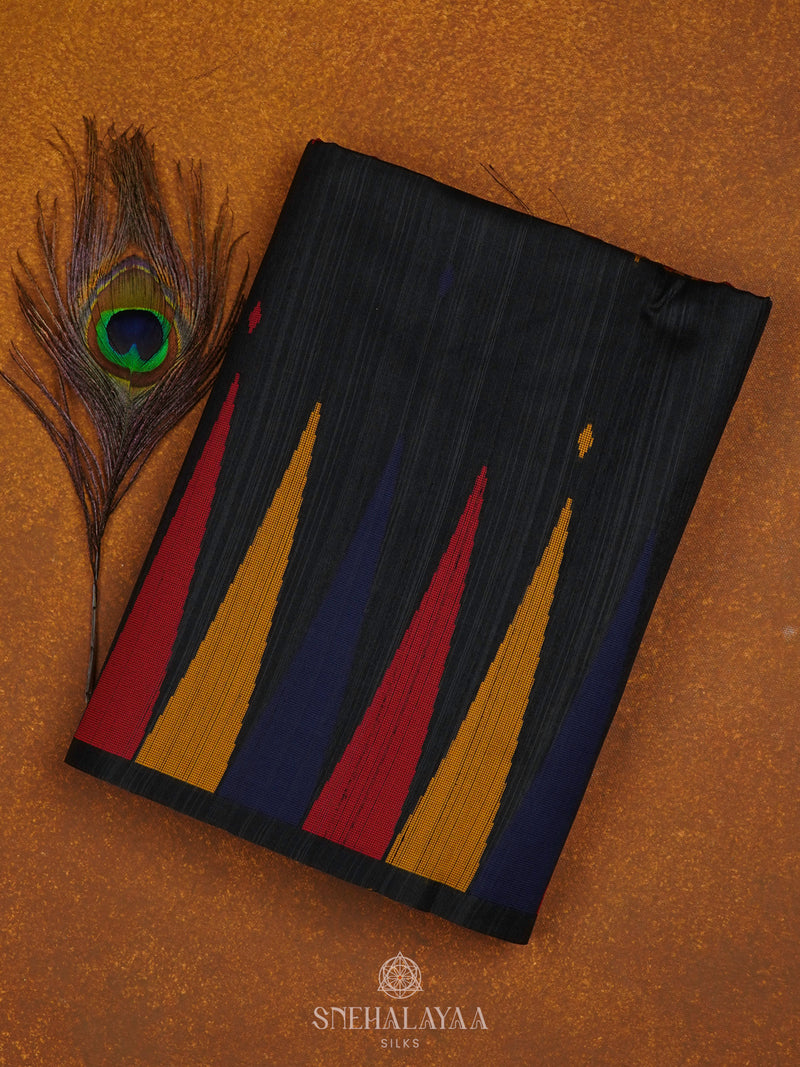 Black Munga Tussar Saree