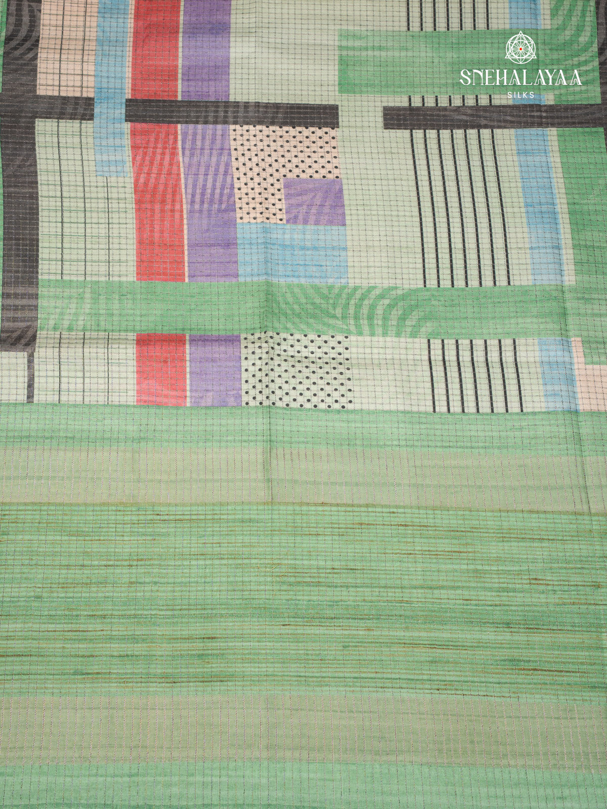 Pale Green Tussar Saree