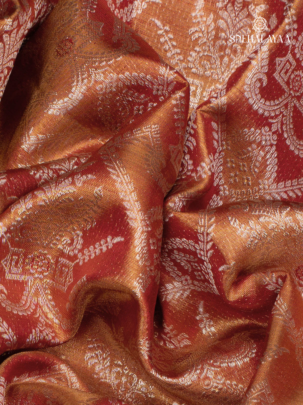 Rustic Orange Kanjivaram Silk Saree