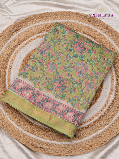 Green Chanderi Saree