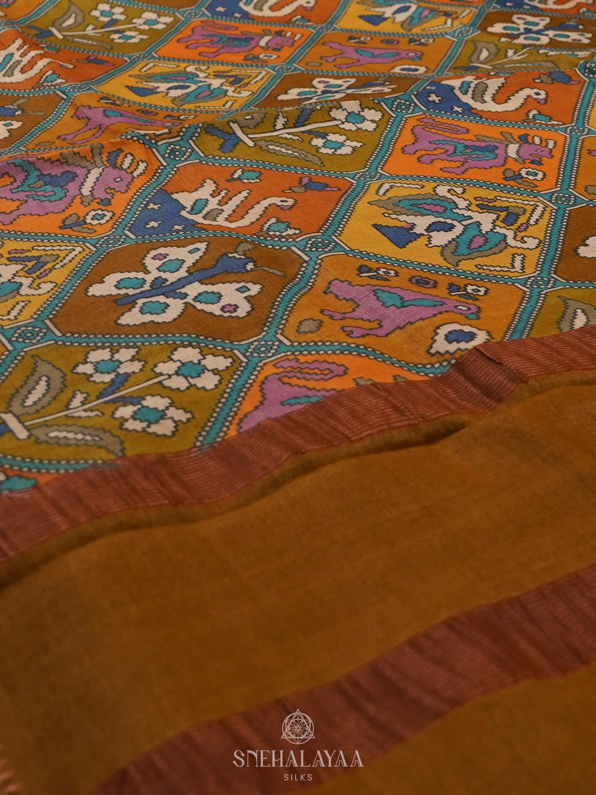 Mustard Tussar Saree