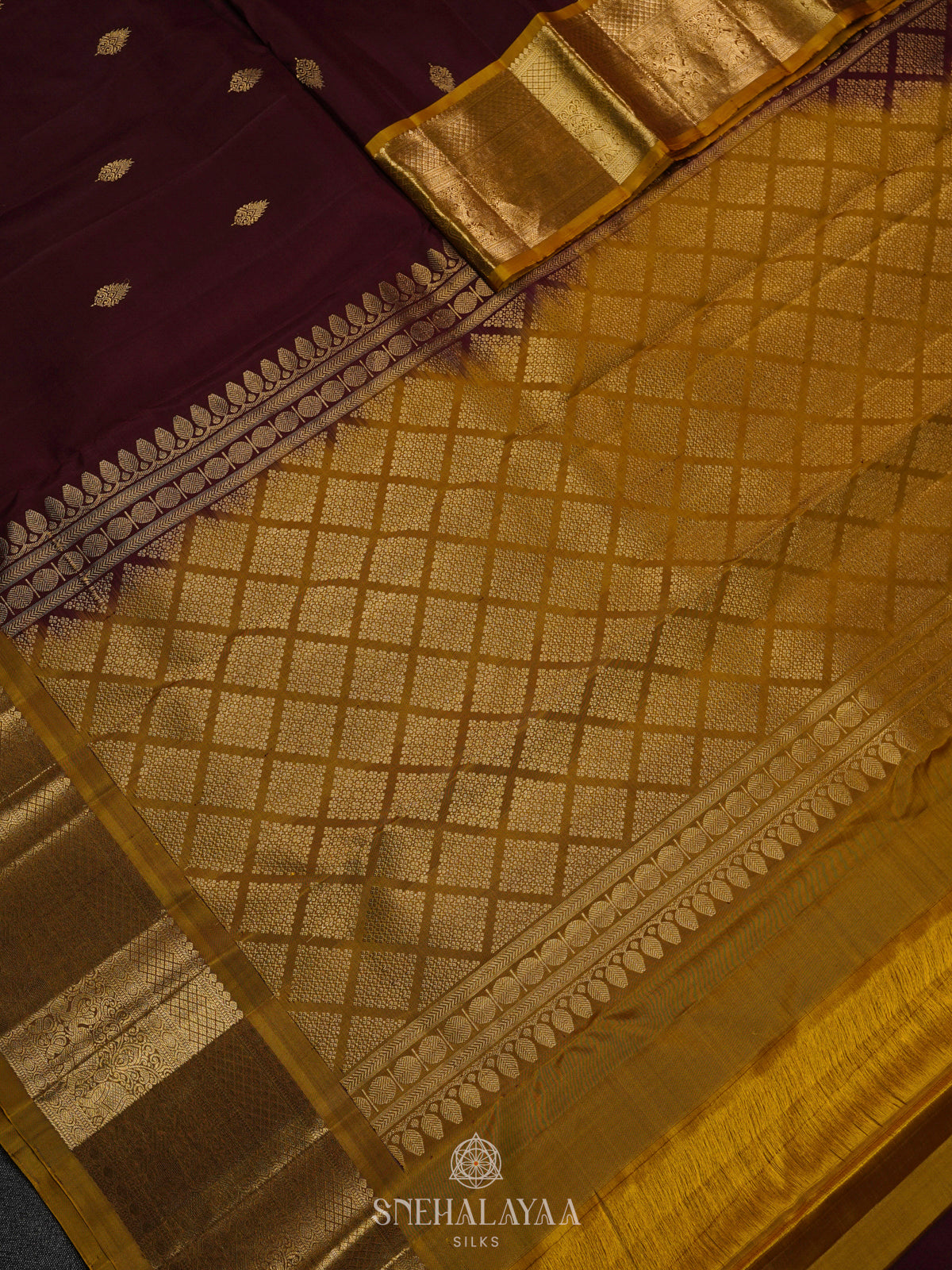 Burgundy Kanjivaram Silk Saree