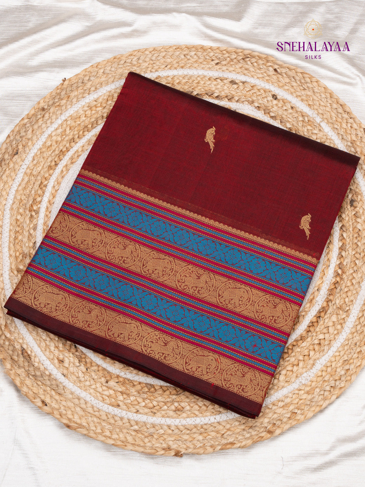 Maroon Kanchi Silk Cotton Saree