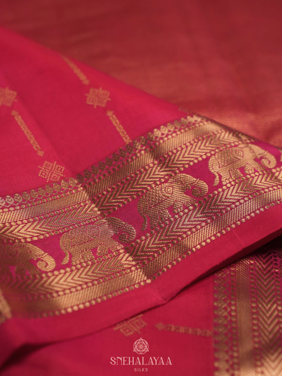Pink Kanjivaram silk saree