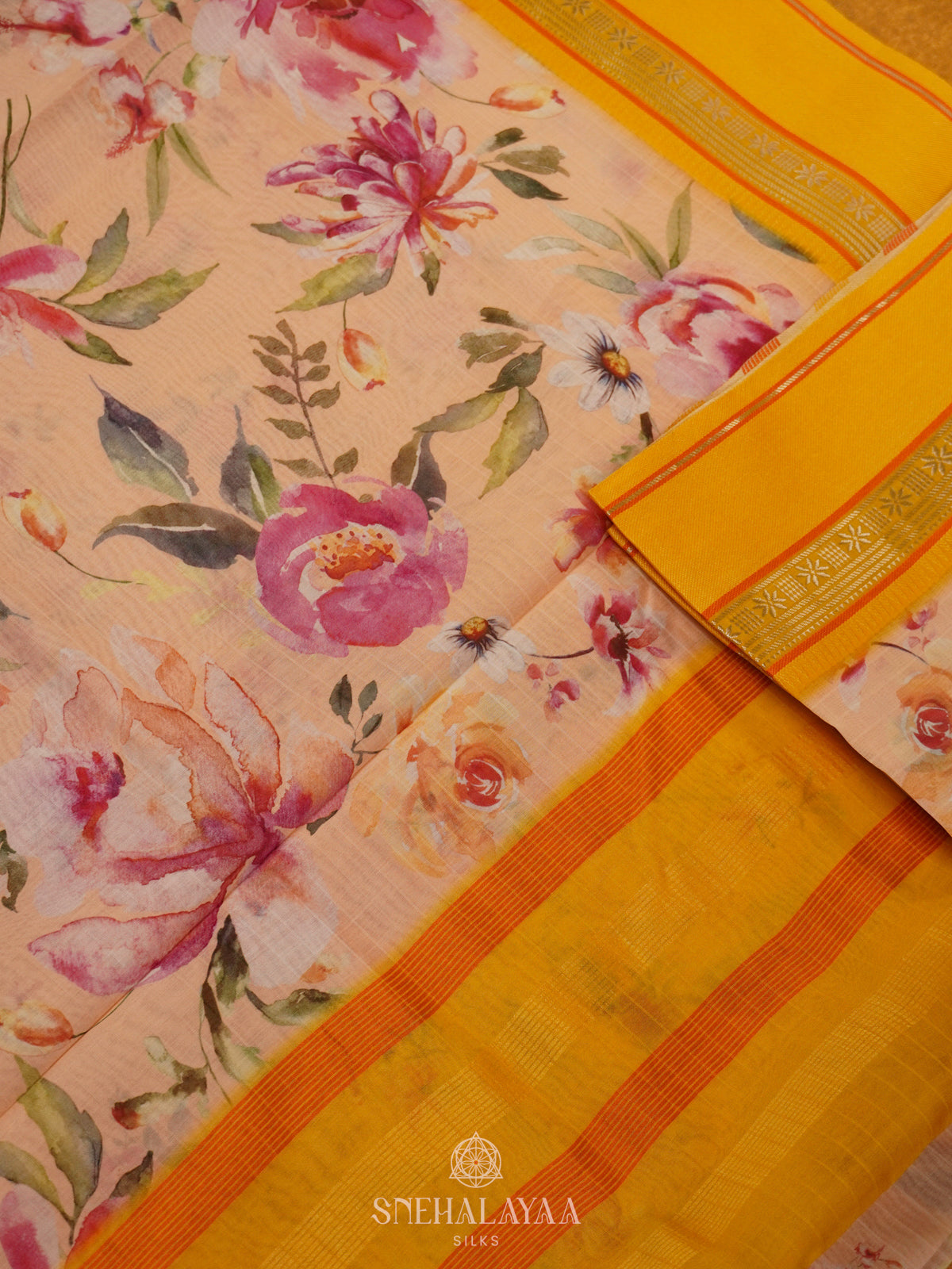 Peach Chanderi Saree