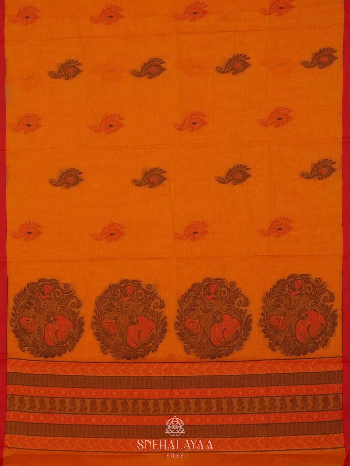 Mustard Yellow Handloom Cotton Saree