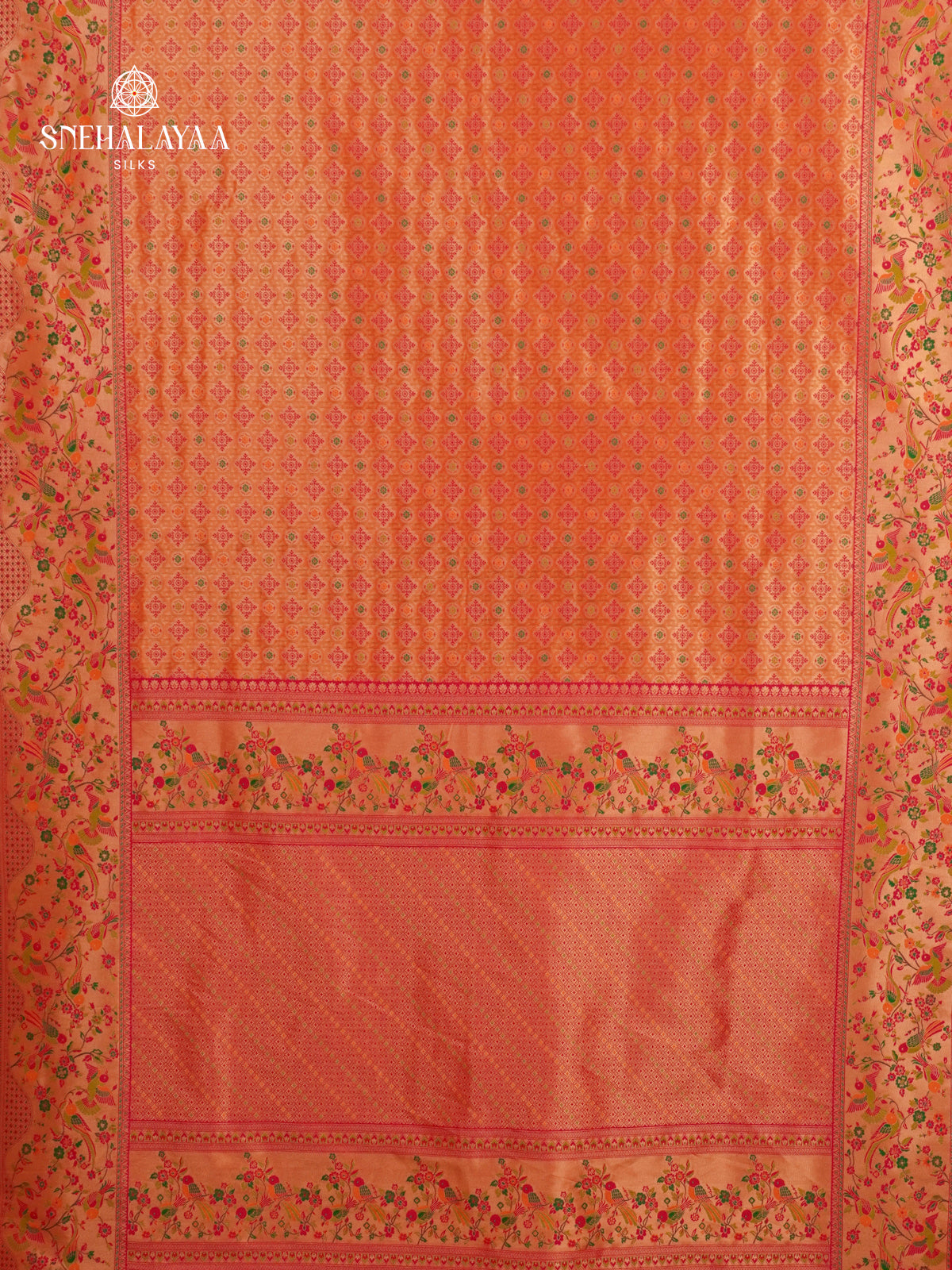 Orange Tissue Paithani Saree