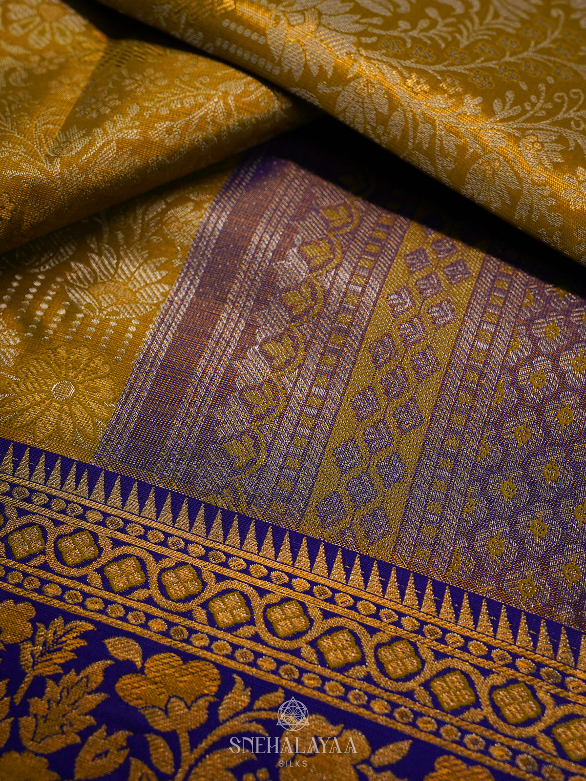 Yellow Kanjivaram Silk Saree