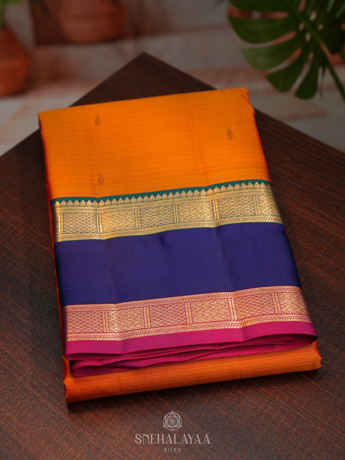 Orange Kanjivaram Silk Saree