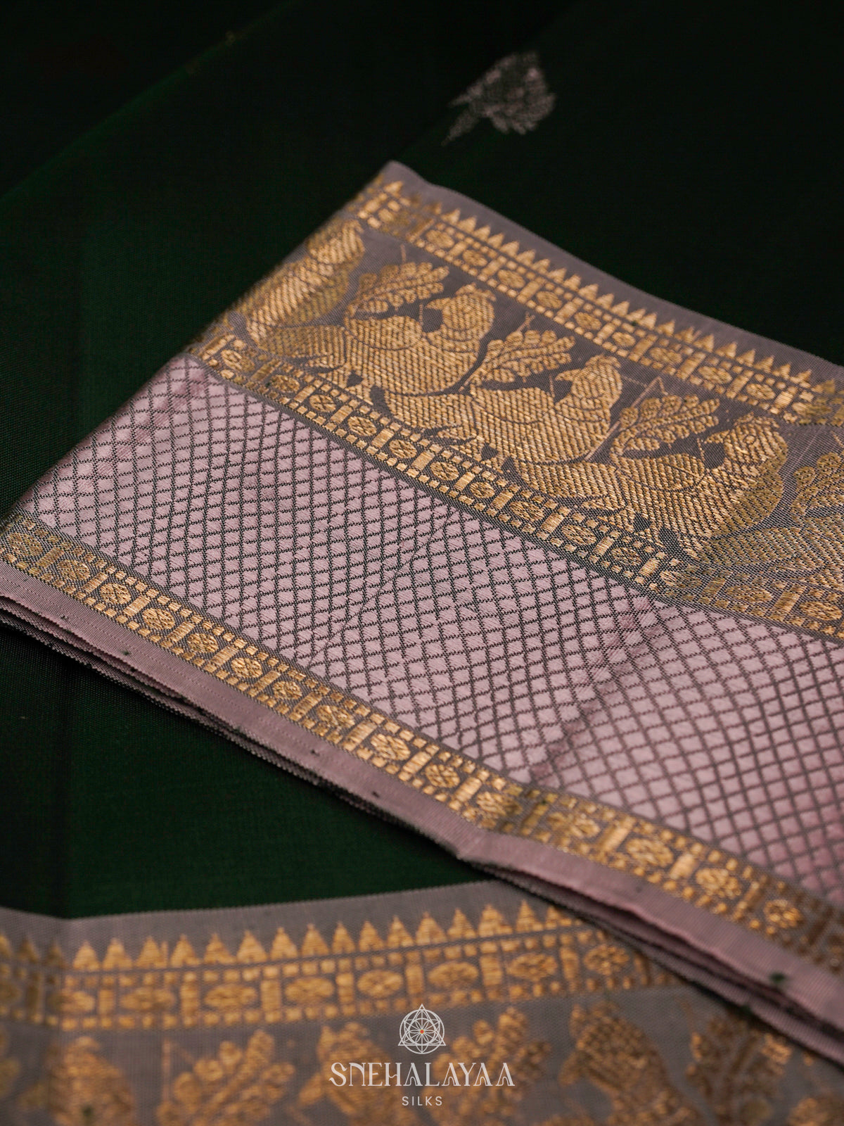 Forest Green Kanjivaram Silk Saree
