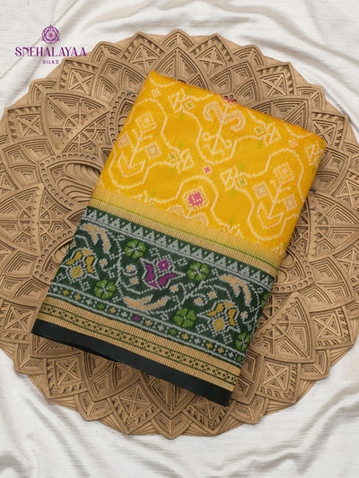 Mango Yellow Ikat Saree