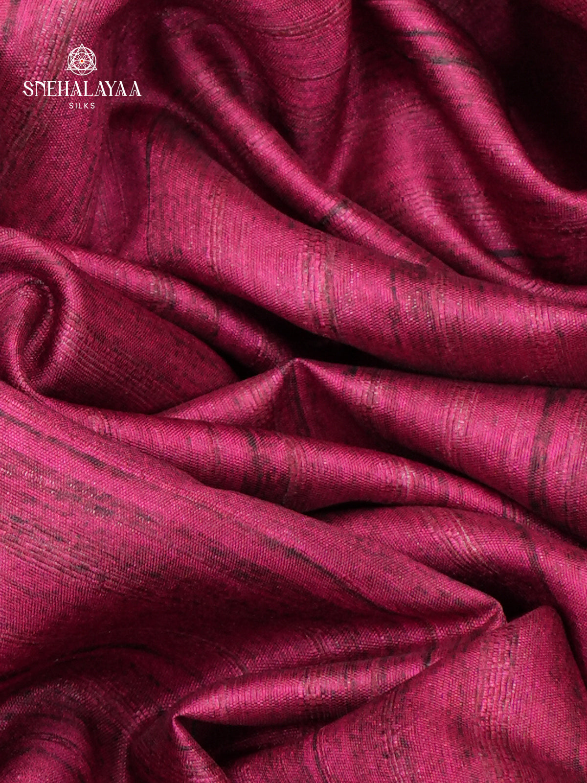 Magenta Tussar Embroidery Saree