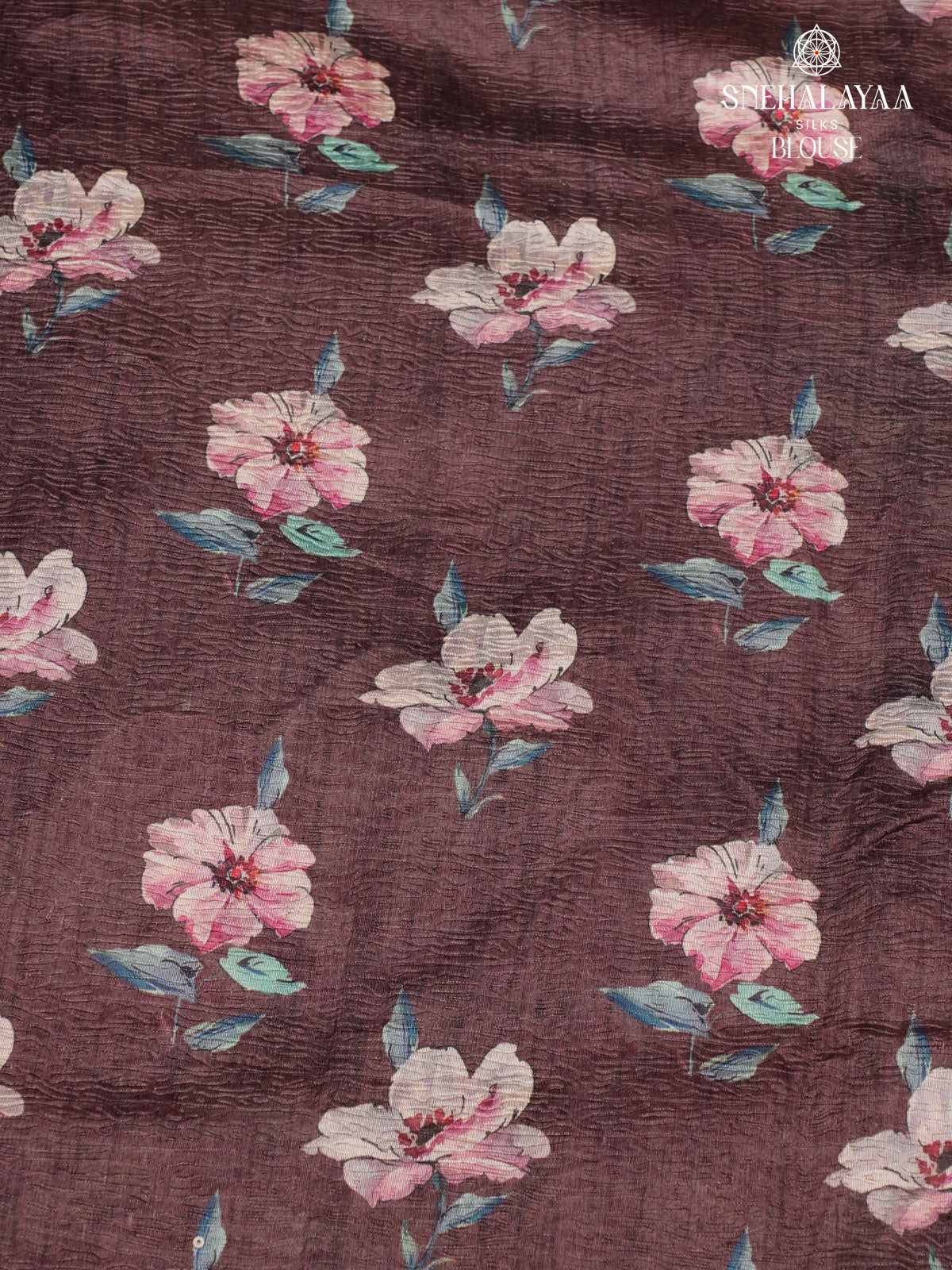 Brown Crush Embroidery Saree