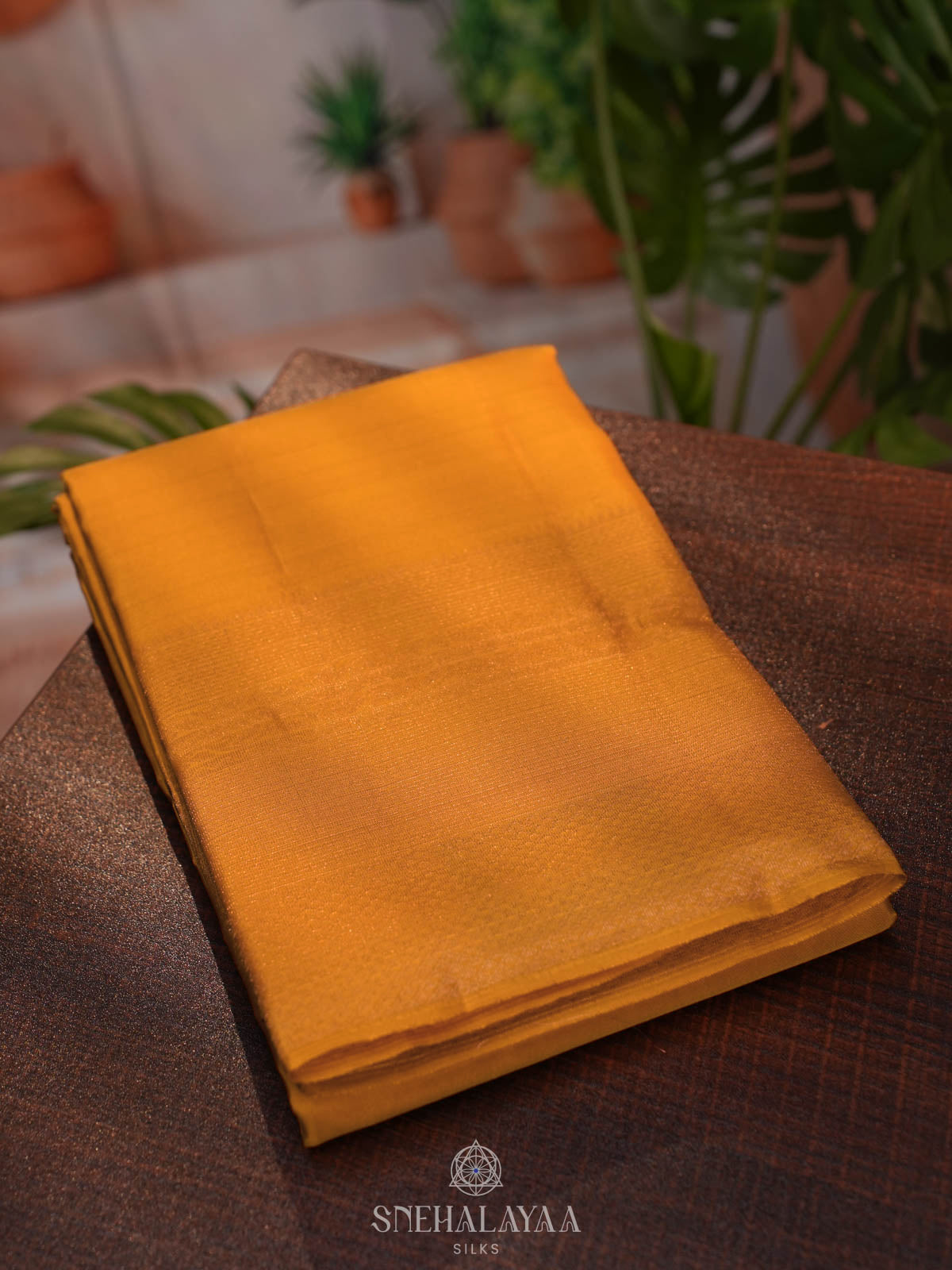 Yellow Kanjivaram silk saree
