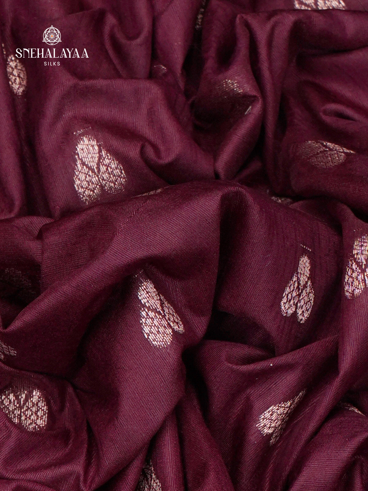 Burgundy Banaras Dola Silk Saree