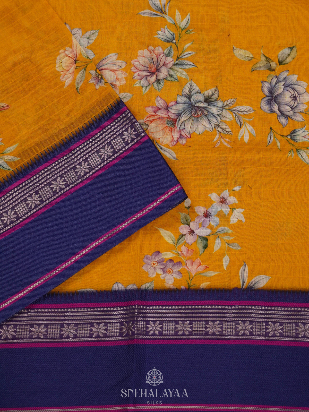 Mango Yellow Chanderi Saree