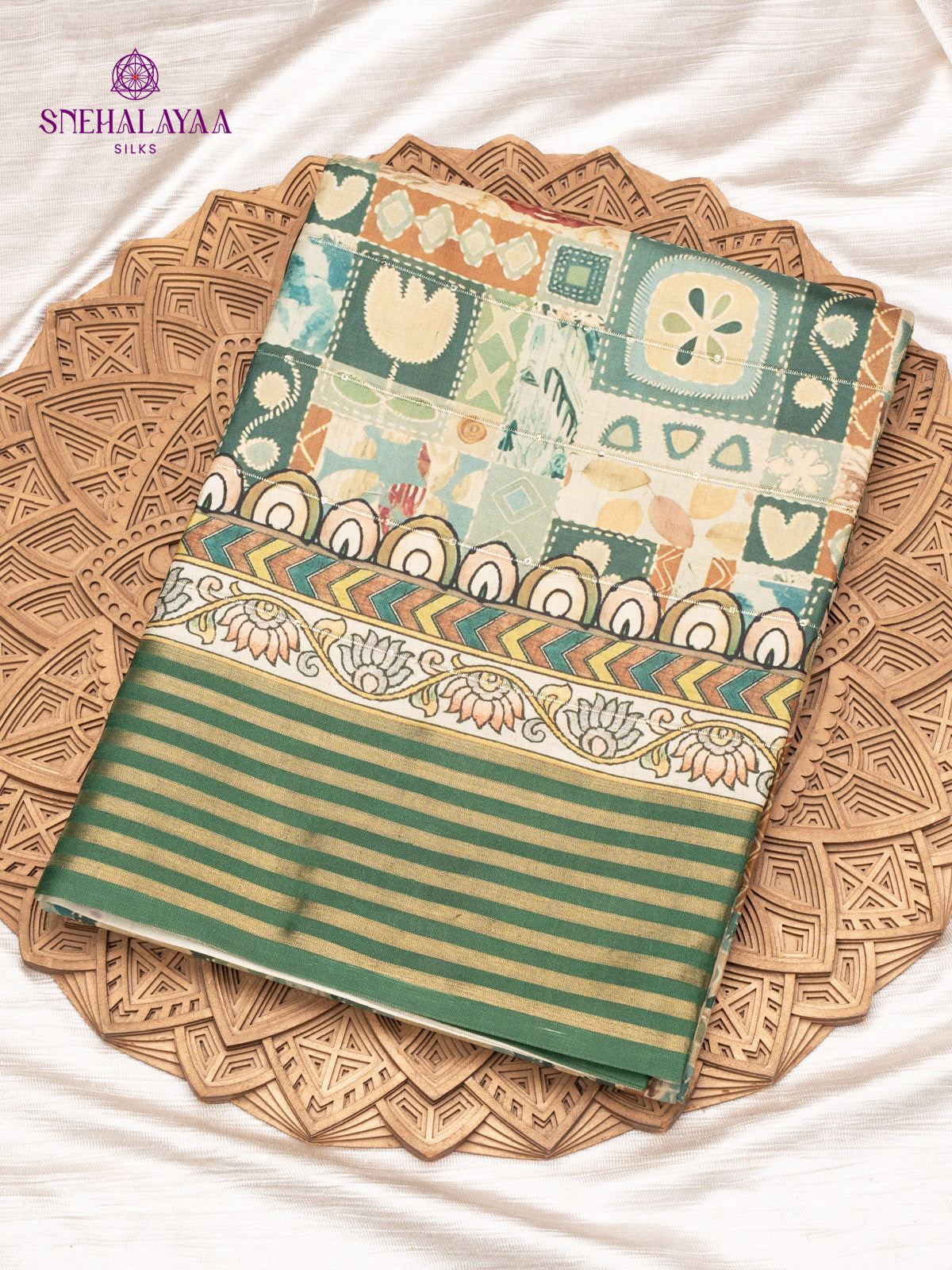 Pale Green Tussar Saree