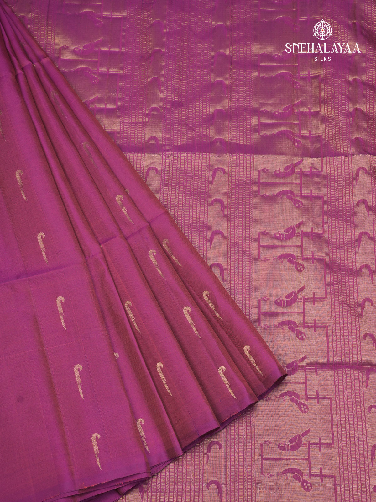 Plum kanjivaram Soft Silk Saree