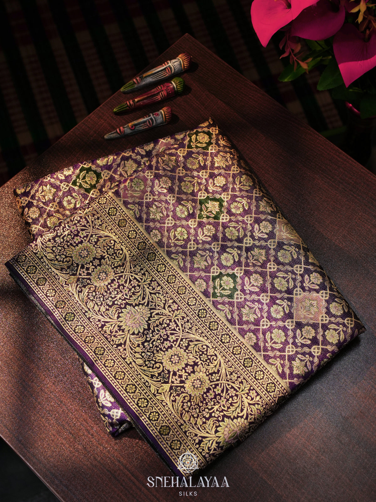 Purple Kanjivaram Silk Saree