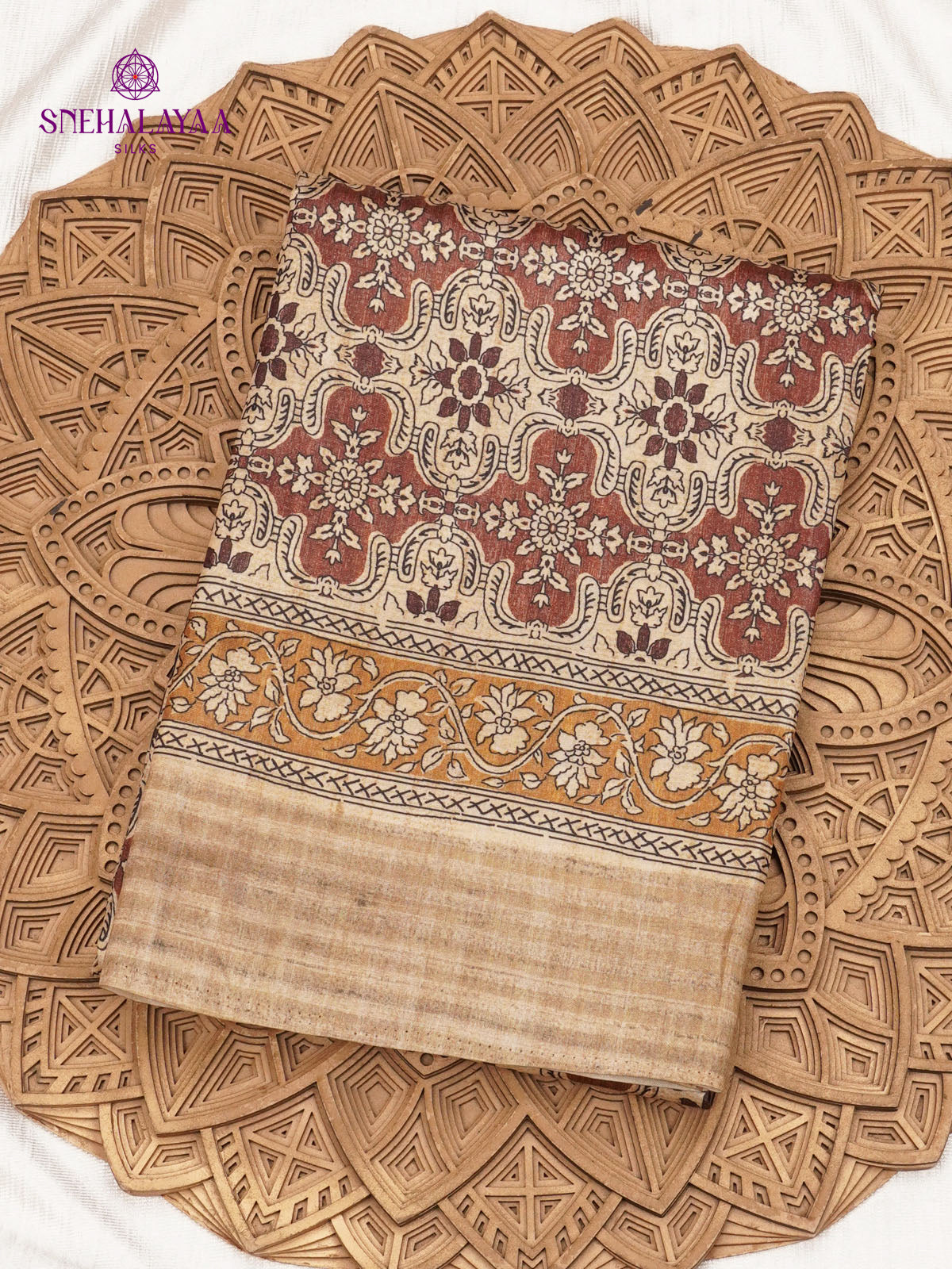 Brown Tussar Saree