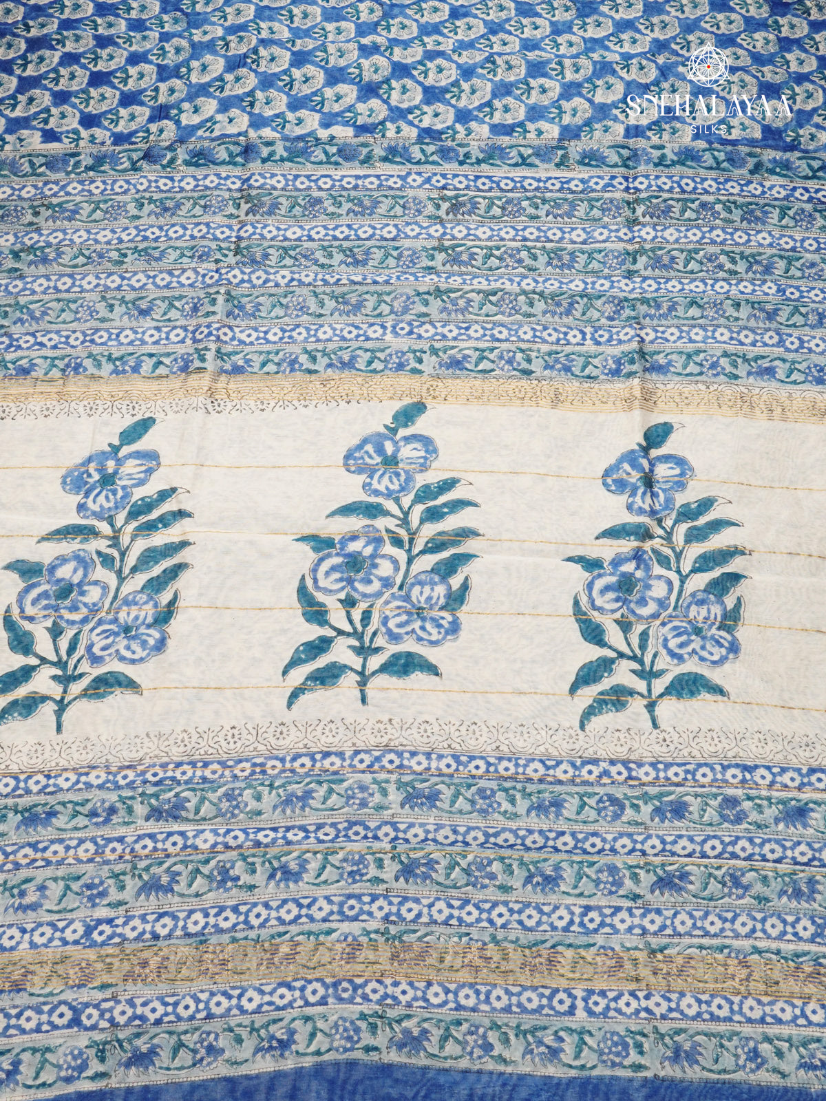 Pastel Blue Chanderi Saree