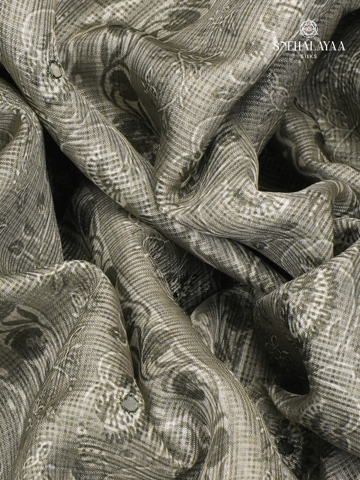 Grey Kota Embroidery Saree