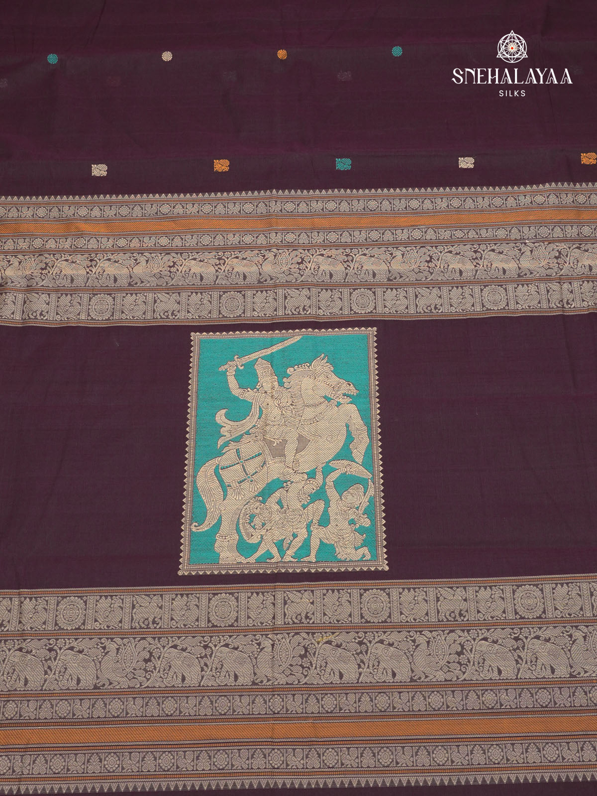 Dark Purple Pure Kanchi Cotton Saree