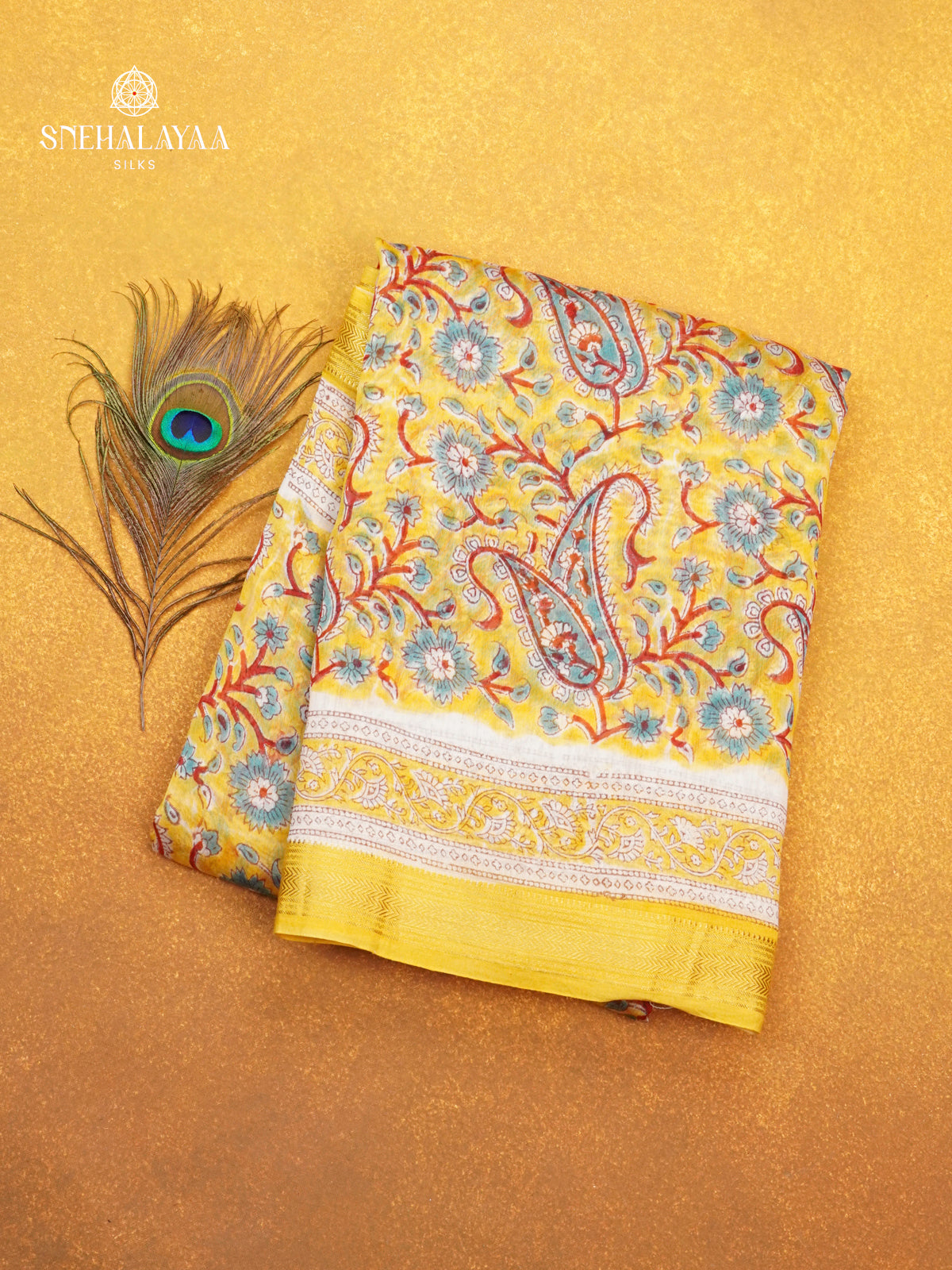 Pale Yellow Chanderi Saree
