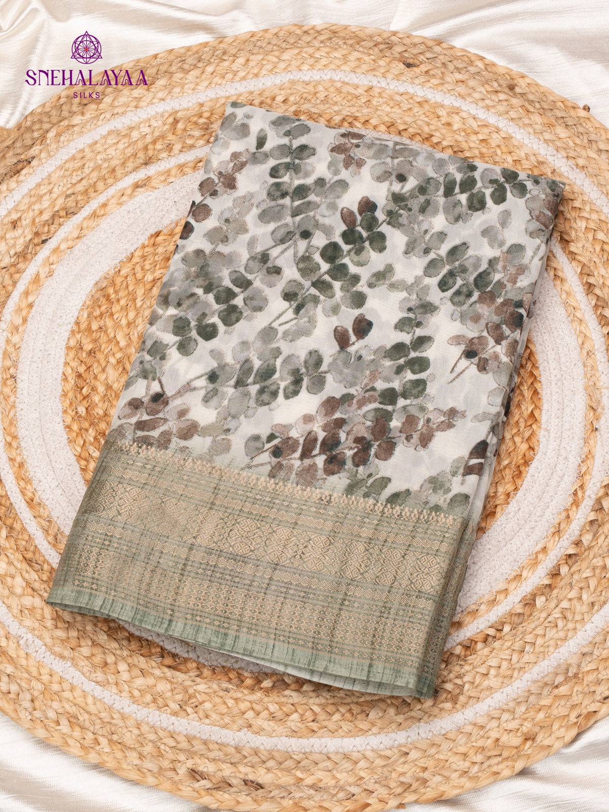 Off White Dola Silk Saree