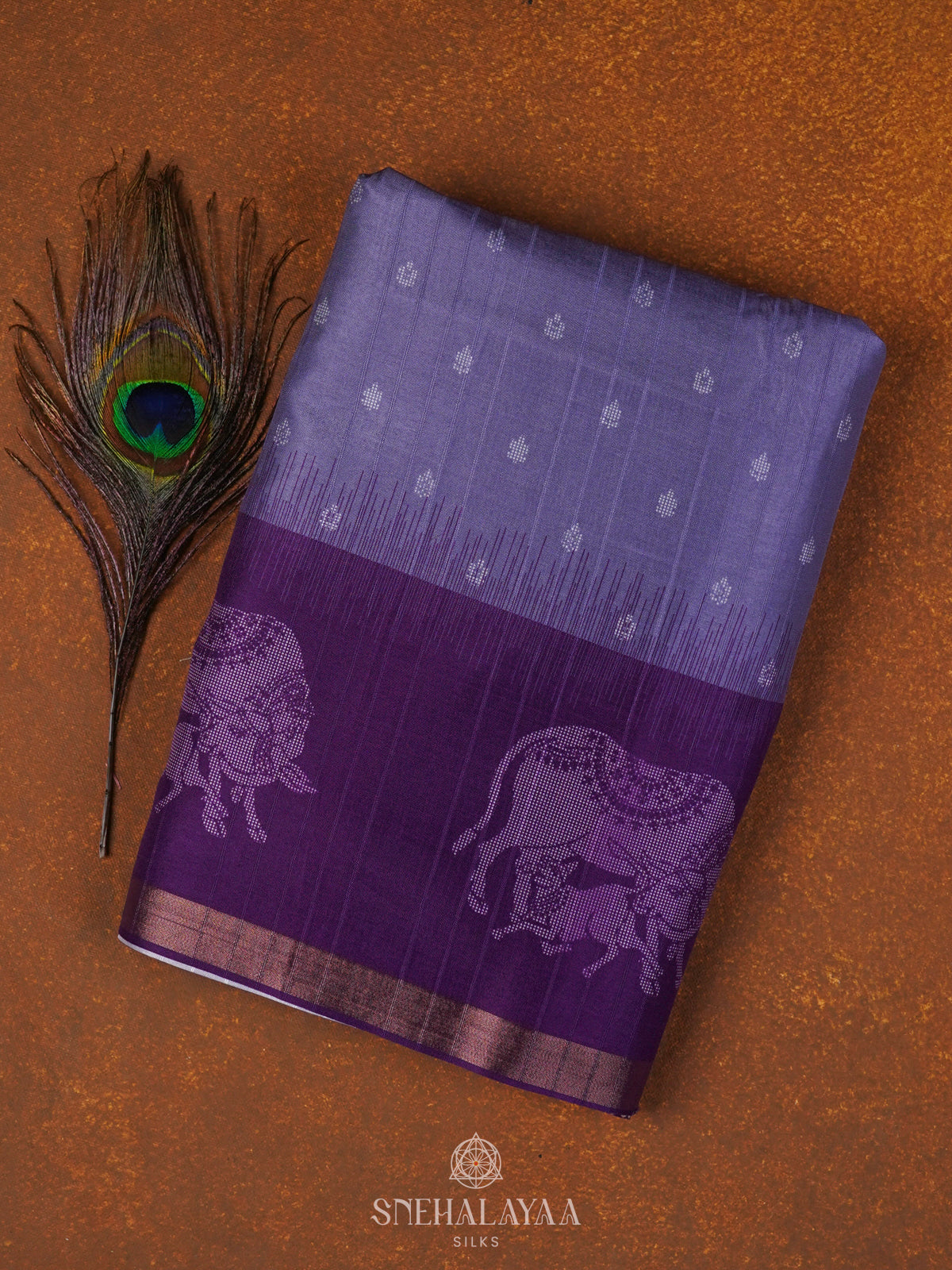 Purple Tussar Saree