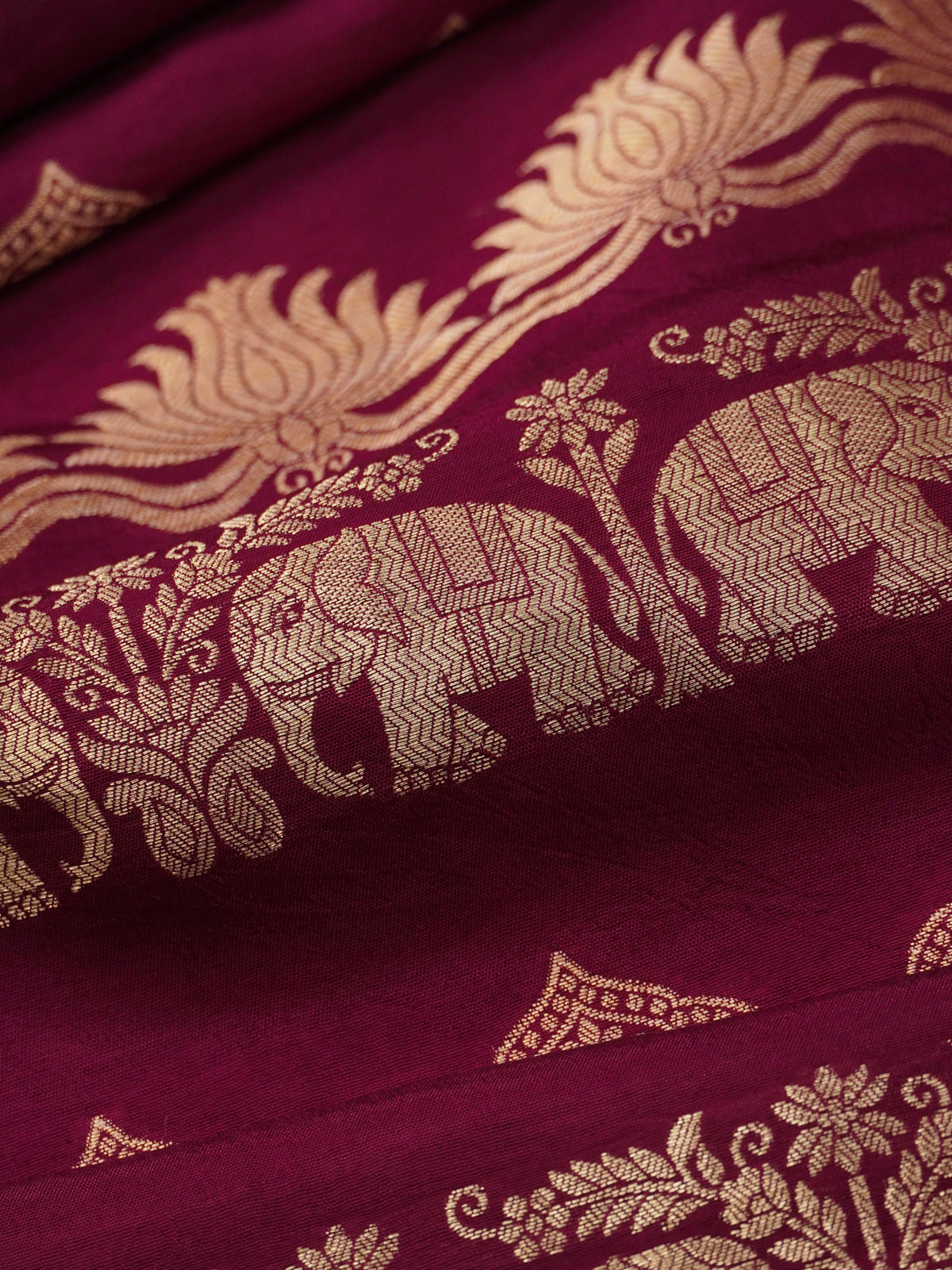 Burgundy Banaras Silk Saree
