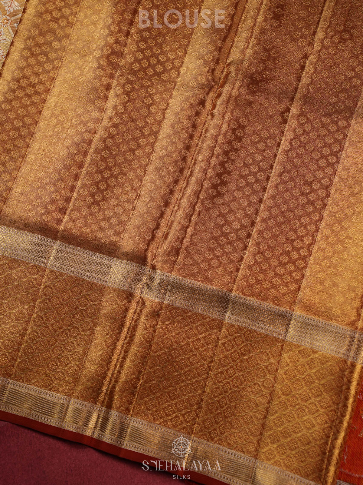 Golden Kanjivaram Silk Saree