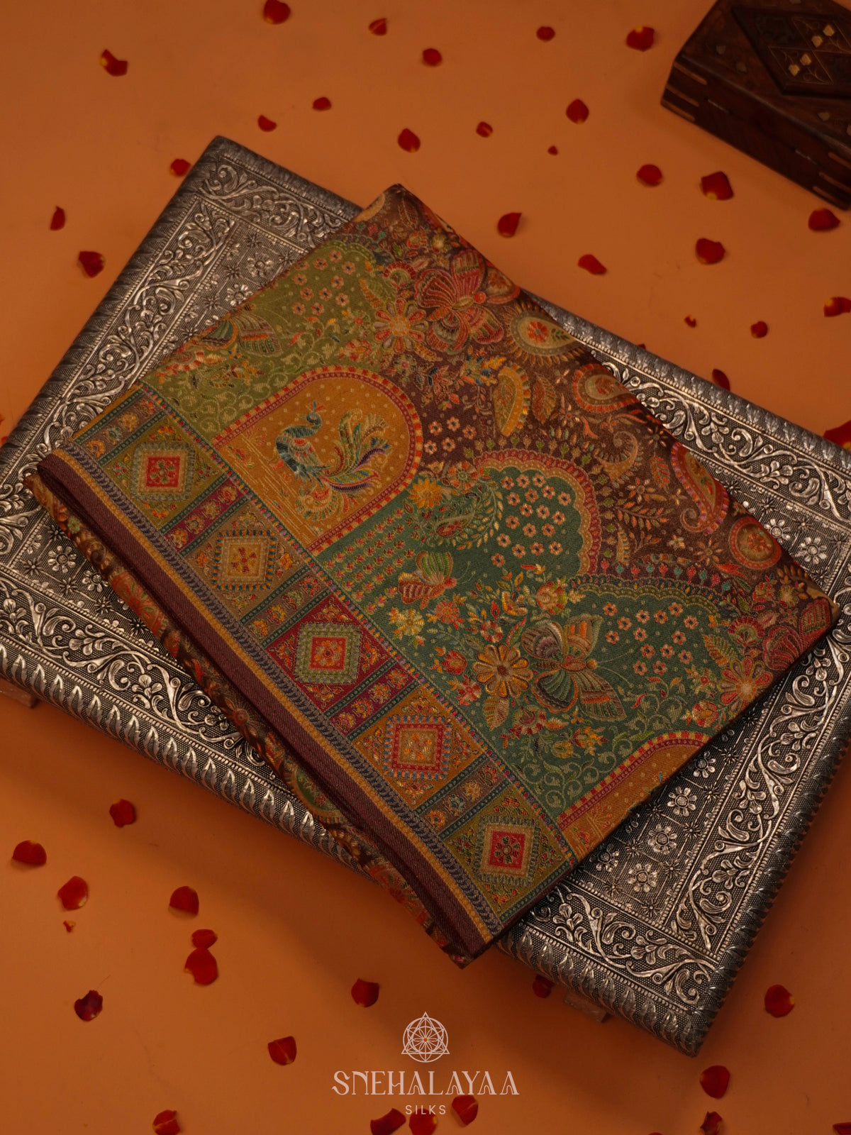 Brown Banaras Silk Saree