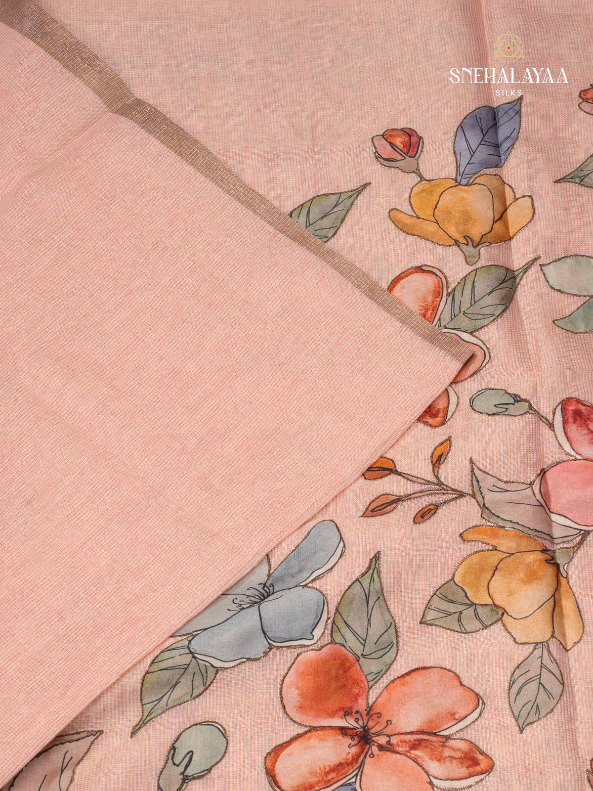 Peach Tissue Kota Saree